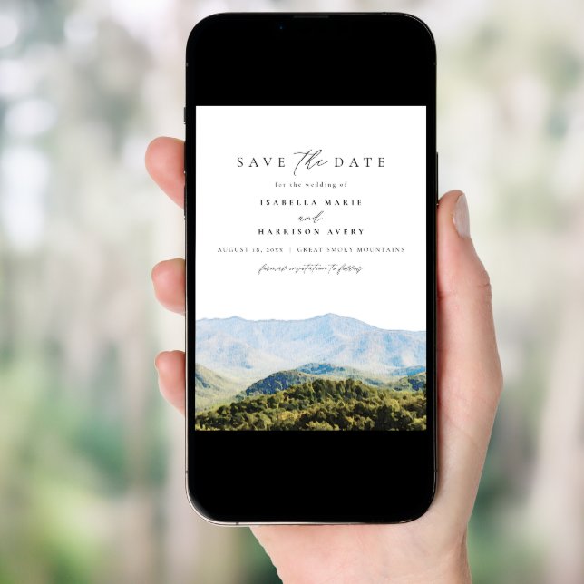 Great Smoky Mountains Destination Save the Date Invitation (Front Digital)