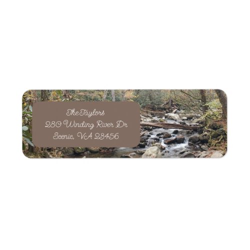 Great Smoky Mountains Fall Leaves River Address Label
