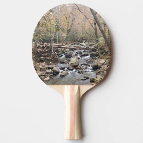 Great Smoky Mountains Fall Leaves River Boulders Ping Pong Paddle