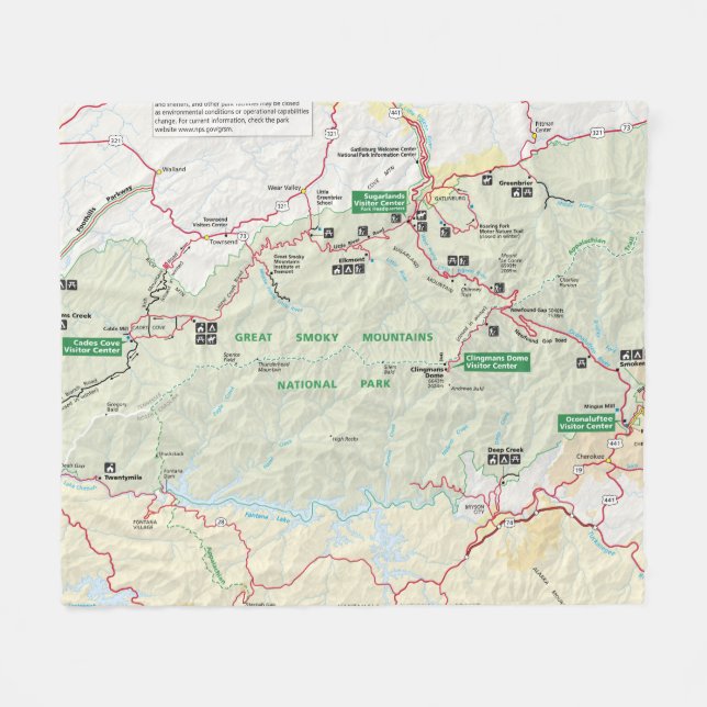 Great Smoky Mountains fleece blanket (Front (Horizontal))
