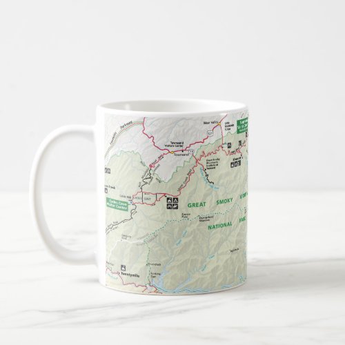 Great Smoky Mountains map mug