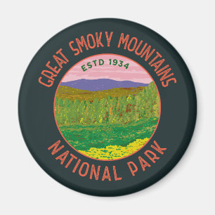 Great Smoky Mountains National Park Art Distressed Magnet