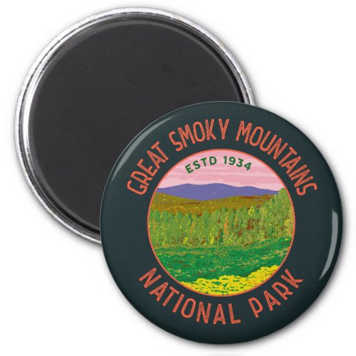 Great Smoky Mountains National Park Art Distressed Magnet