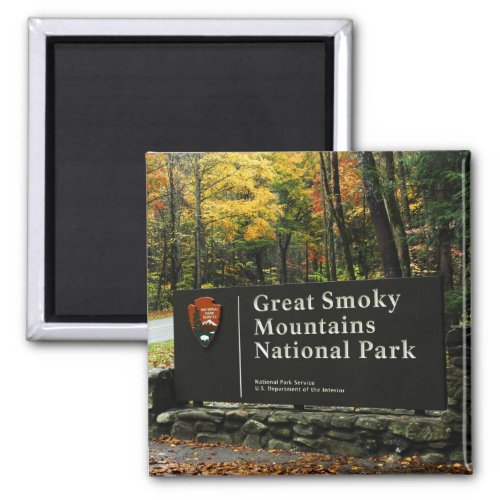 Great Smoky Mountains National Park Autumn Sign Magnet