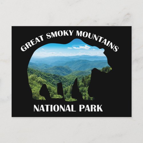 Great Smoky Mountains National Park Bear Camping Postcard