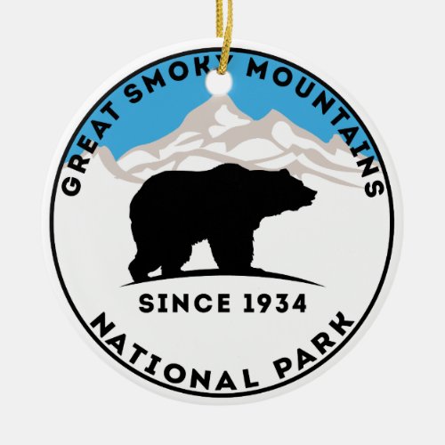 Great Smoky Mountains National Park Bear Ceramic Ornament