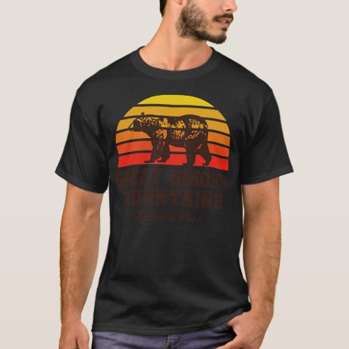 Great Smoky Mountains National Park Bear Retro Vin T_Shirt