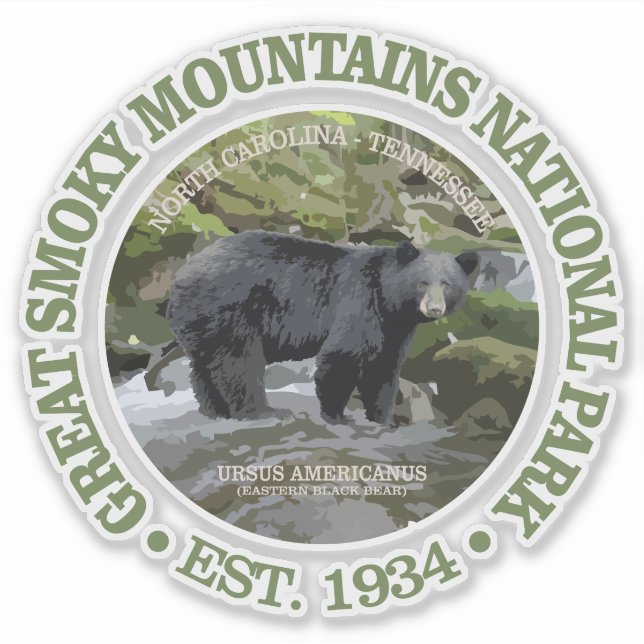 Great Smoky Mountains National Park (bear) Sticker (Front)