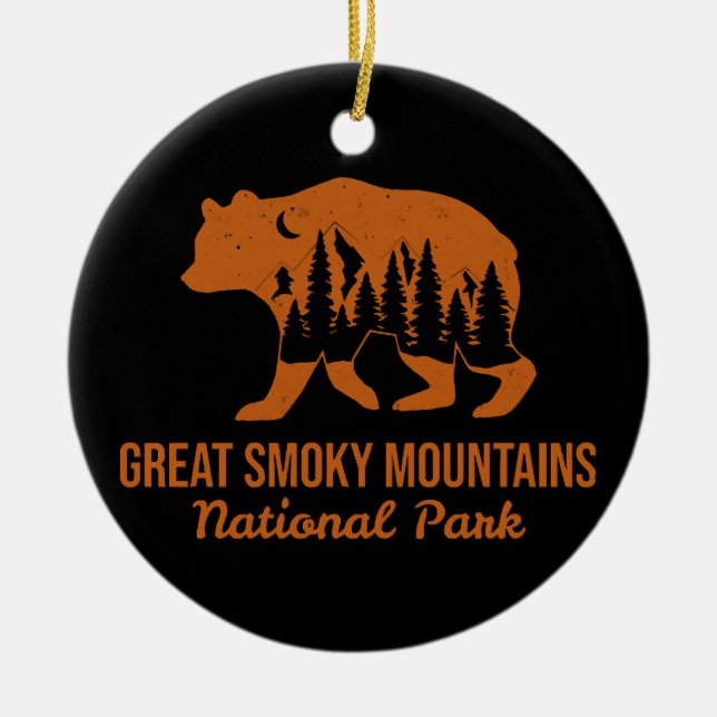 GREAT SMOKY MOUNTAINS NATIONAL PARK  CERAMIC ORNAMENT (Front)