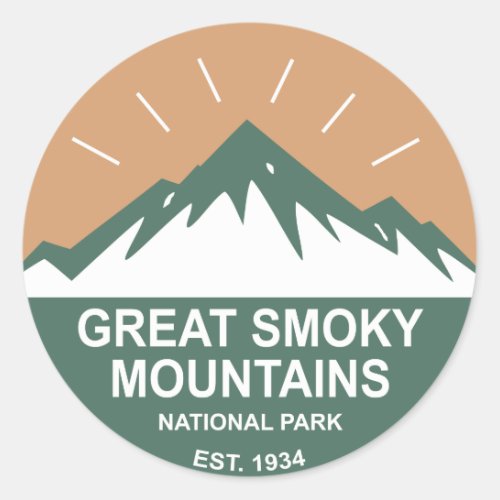 Great Smoky Mountains National Park Classic Round Sticker