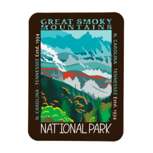 Great Smoky Mountains National Park Distressed Magnet