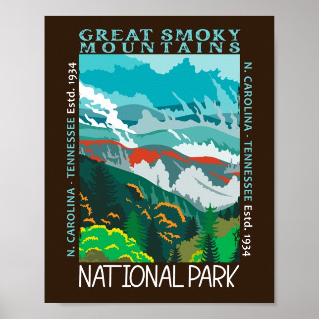  Great Smoky Mountains National Park Distressed  Poster (Front)