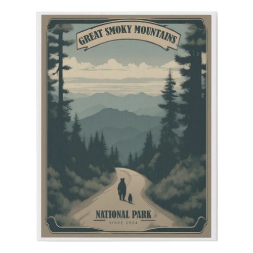 great smoky mountains national park faux canvas print