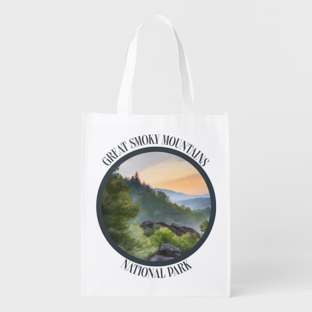 Great Smoky Mountains National Park Grocery Bag (Front)