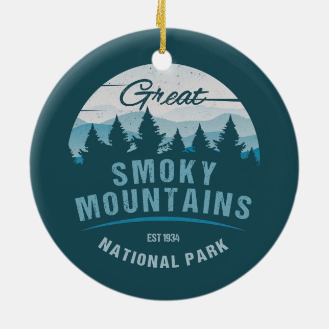 GREAT SMOKY MOUNTAINS NATIONAL PARK HOLIDAY CERAMIC ORNAMENT (Back)
