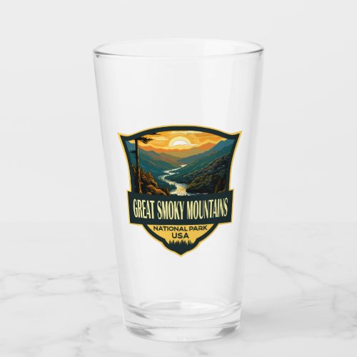 Great Smoky Mountains National Park Illustration Glass