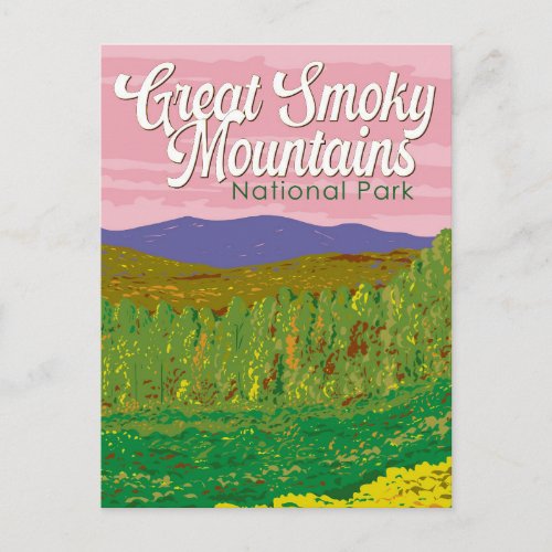 Great Smoky Mountains National Park Illustration Postcard