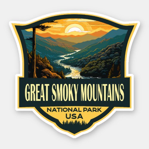 Great Smoky Mountains National Park Illustration Sticker