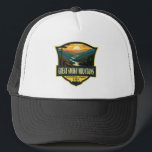 Great Smoky Mountains National Park Illustration Trucker Hat<br><div class="desc">Great Smoky Mountains vector artwork design. The park encompasses lush forests and an abundance of wildflowers that bloom year-round.</div>