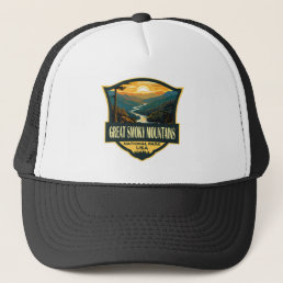 Great Smoky Mountains National Park Illustration Trucker Hat