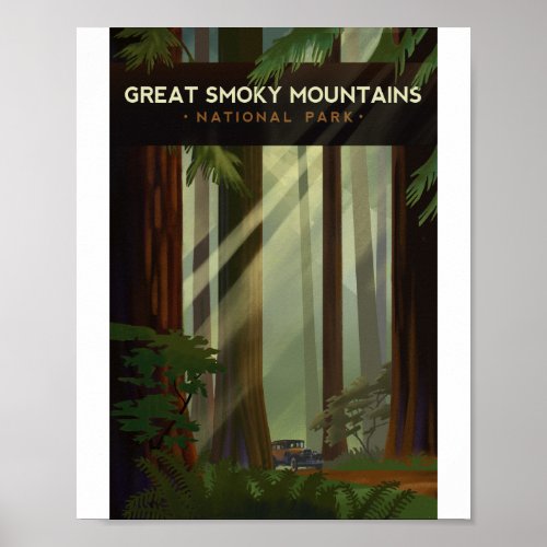 Great Smoky Mountains National Park Litho Artwork Poster