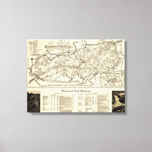 Great Smoky Mountains National Park Map Canvas Print