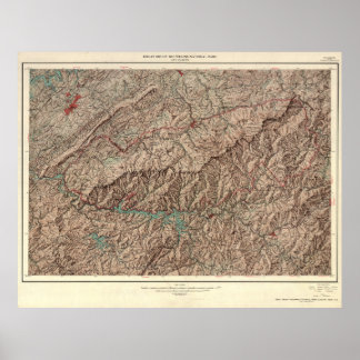 Great Smoky Mountains National Park Map Poster