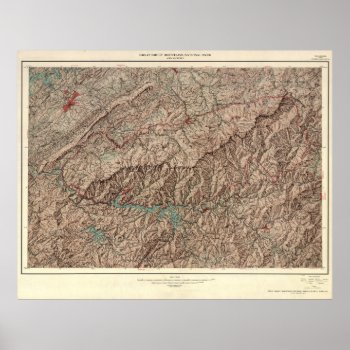 Great Smoky Mountains National Park Map Poster by Alleycatshirts at Zazzle