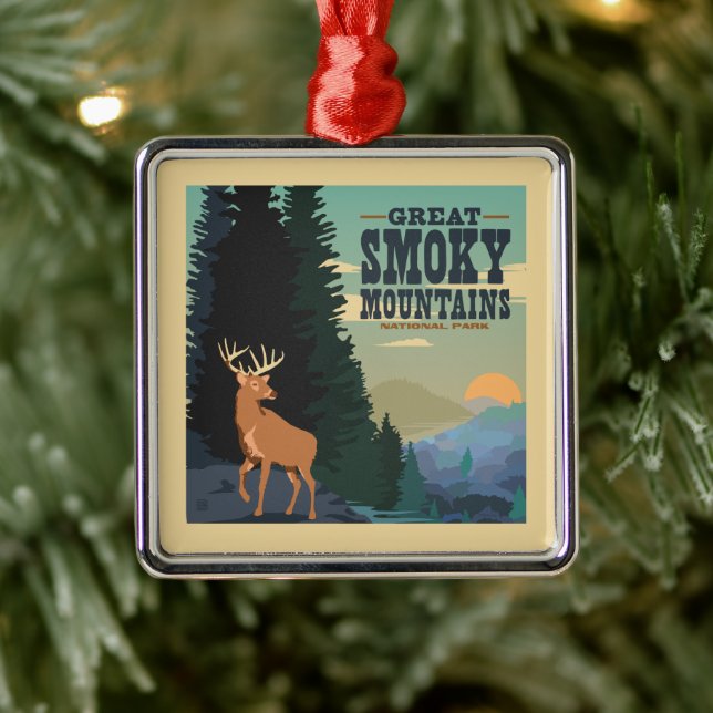 Great Smoky Mountains National Park Metal Ornament (Tree)