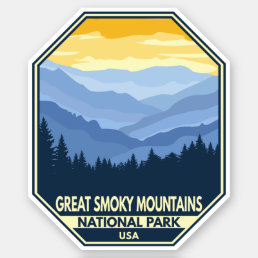 Great Smoky Mountains National Park Minimal Retro Sticker