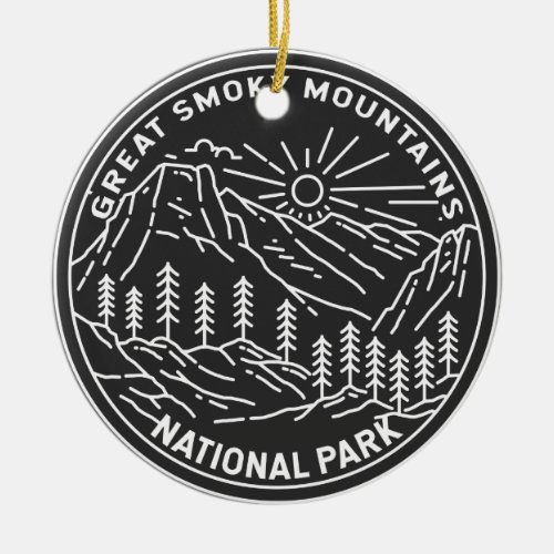  Great Smoky Mountains National Park Monoline Ceramic Ornament