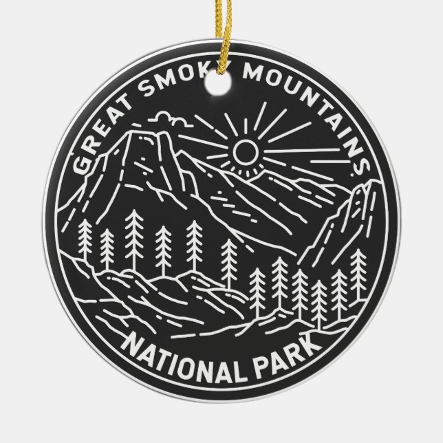  Great Smoky Mountains National Park Monoline Ceramic Ornament (Front)