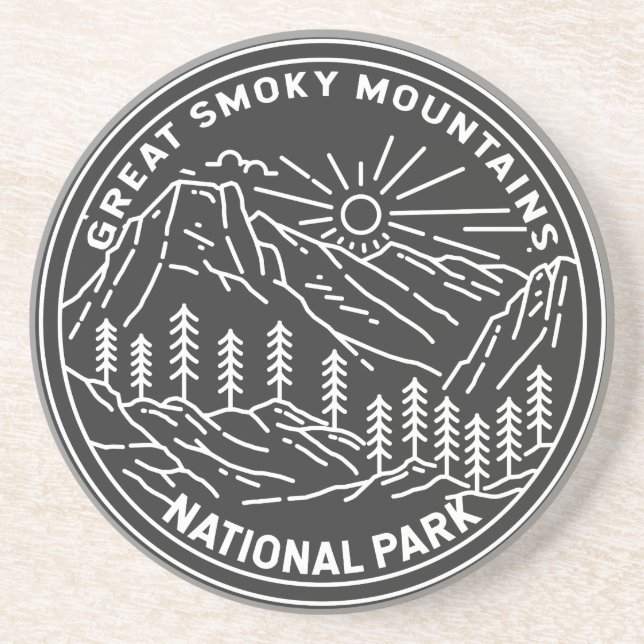  Great Smoky Mountains National Park Monoline   Coaster (Front)