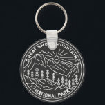 Great Smoky Mountains National Park Monoline  Keychain<br><div class="desc">Great Smoky Mountains monoline design. The park encompasses lush forests and an abundance of wildflowers that bloom year-round.</div>