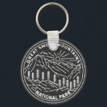 Great Smoky Mountains National Park Monoline  Keychain<br><div class="desc">Great Smoky Mountains monoline design. The park encompasses lush forests and an abundance of wildflowers that bloom year-round.</div>
