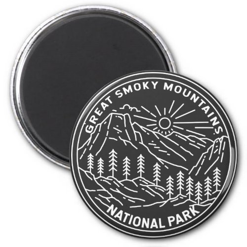  Great Smoky Mountains National Park Monoline   Magnet