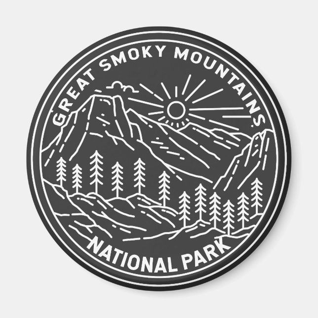  Great Smoky Mountains National Park Monoline   Magnet (Front)