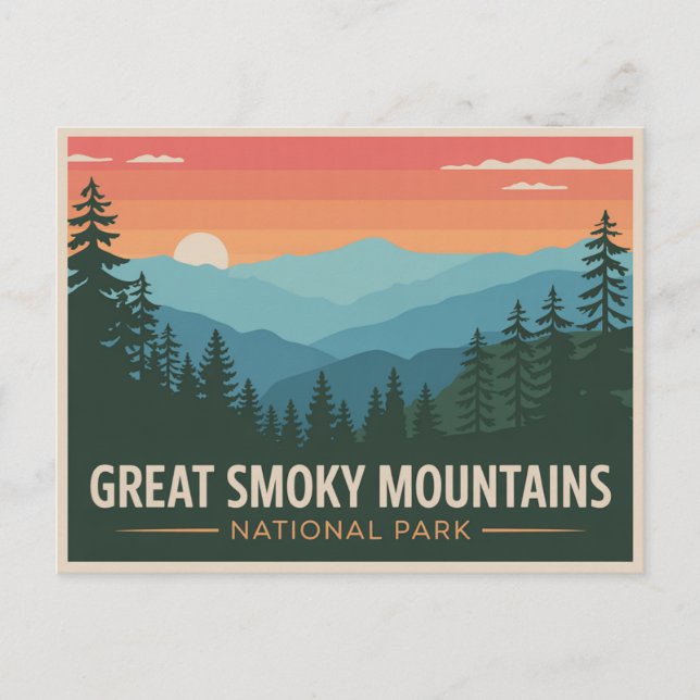 Great Smoky Mountains National Park Postcard Retro (Front)
