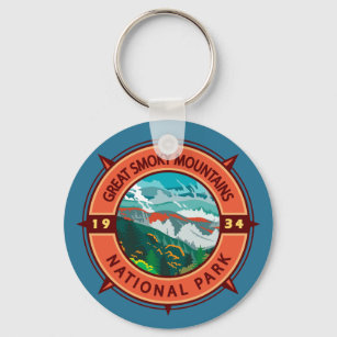 Great Smoky Mountains National Park Hiking Boots Spinner Keychain - GSMA