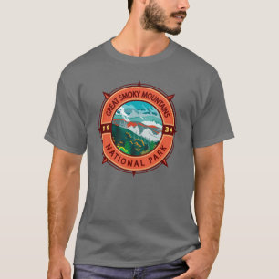 Great Smoky Mountains National Park Retro Compass T-Shirt