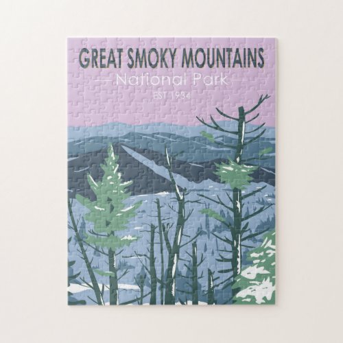  Great Smoky Mountains National Park Retro  Jigsaw Puzzle
