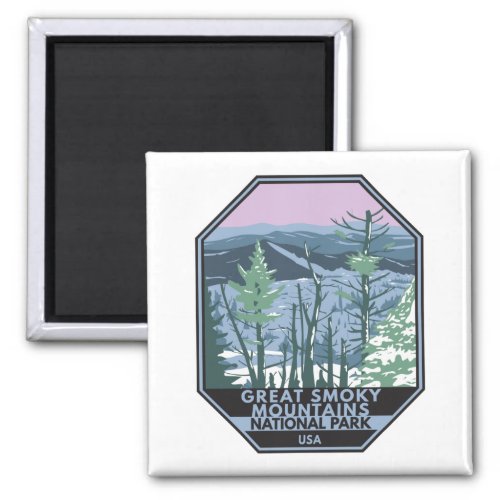  Great Smoky Mountains National Park Retro Magnet