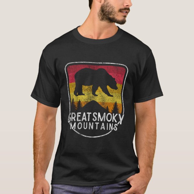 Great Smoky Mountains National Park Retro Men Wome T-Shirt (Front)