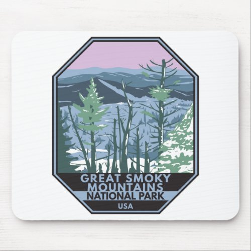  Great Smoky Mountains National Park Retro Mouse Pad