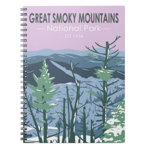  Great Smoky Mountains National Park Retro  Notebook