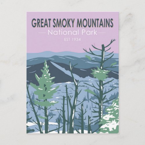  Great Smoky Mountains National Park Retro Postcard
