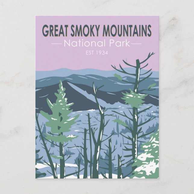  Great Smoky Mountains National Park Retro Postcard (Front)