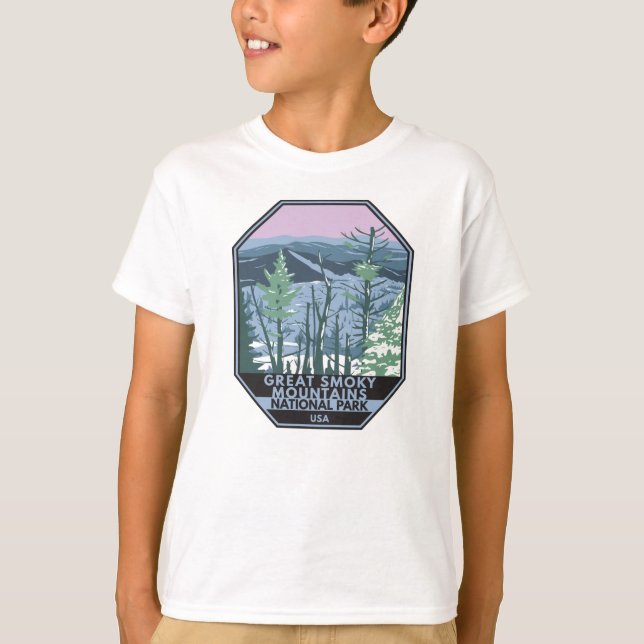  Great Smoky Mountains National Park Retro  T-Shirt (Front)