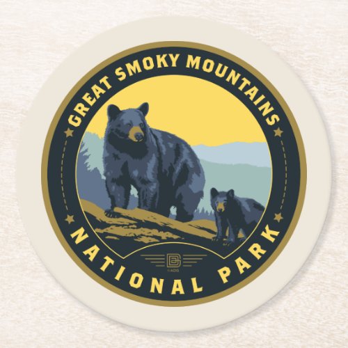 Great Smoky Mountains National Park Round Paper Coaster