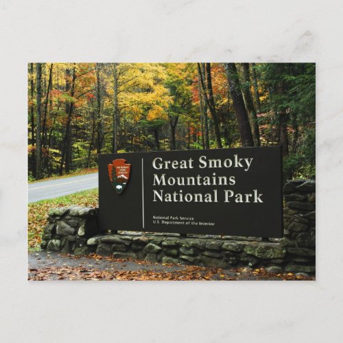Great Smoky Mountains National Park Sign Postcard